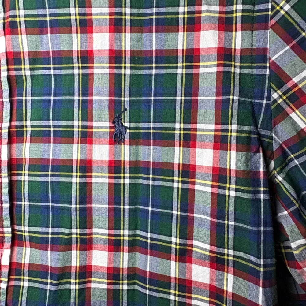 Ralph Lauren Boys Plaid Button up Natural Stretch Shirt Size XL (18-20)